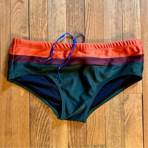 Sunga Me 5” Men’s Swim Suit | Med | Green & Orange